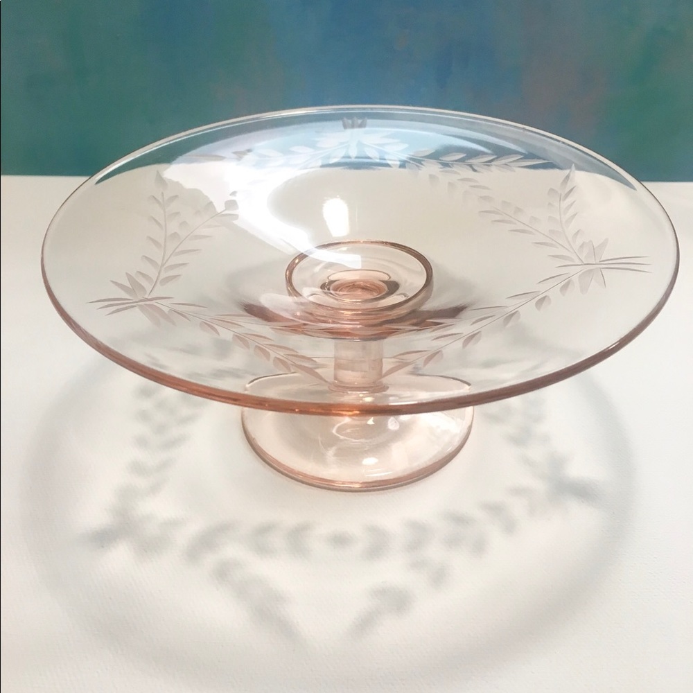 Anthropologie Vintage Light Pink Trinket Dish